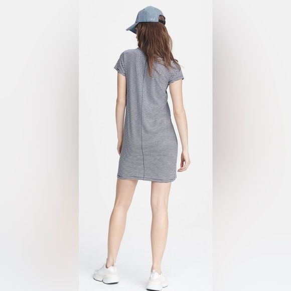 Rag & Bone | The Slub Tee Pima Cotton Mini Dress Black & White | Size XS Casual - Picture 2 of 4